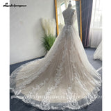 runhufu Vestido Boho Chic Wedding Dress Vintage Lace Appliques Zipper Back Bridal Gowns 2023 Vestido Largo Boda