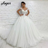 Runhufu Wedding Dress Off The Shoulder 3D Lace Appliques Boho Bride Dresses Vestido De Novia Custom Made Ball Gowns 2023