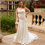 Runhufu NICEB Exquisite Plus Size Wedding Dress Mermaid Strapless Sweetheart Open Back Bride Gowns Lace Applique Vestido De Noiva