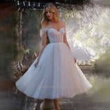 Runhufu Sweetheart Wedding Dress Off The Shoulder Short Sleeve A-Line Princess Prom Party Gowns Vestido De Novia For Women