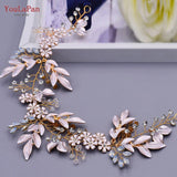 Runhufu SH278 Shiny Alloy Leaf Belt for Wedding Dress Rhinestone Crystal Women Evening Gown Belt Bridal Waist Belt for Party