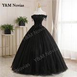 runhufu Off The Shoulder Black Quinceanera Dresses Party Prom Ball Gown Classic Lace Embroidery Bead Plus Szie Vestidos De 15 Anos