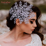 Runhufu HP462A Crystal Headpiece for Brides Hair Accessories Wedding Bridal Side Comb Head Jewelry Flower Woman Headdresses