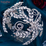 Runhufu HP443 Bridal Headpiece Flower Bride Crown Wedding Hair Accessories Crystal Bridal Headdress for Pageant Party Headwear