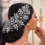 Runhufu Rhinestone Brides Head Piece Handmade Woman's Headbands for Wedding Bridal Hair Accessories Party Bride Headwear HP540