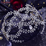 Runhufu HP471 Rhinestone Forehead Headband Fashion Crystal Bridal Headpiece Party Wedding Hair Accessories Bride Tiara Headwear