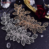 Runhufu Hollow Leaf Headband for Woman Rhinestone Bridal Headpiece Wedding Hair Accessories Bridesmaid Bride Headdress HP256A