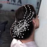 Runhufu HP499 Crystal Flower Bridal Comb Rhinestone Wedding Hair Accessories Bride Tiara and Headdress Pageant Hair Jewelry