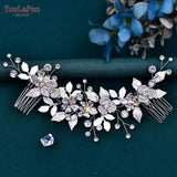 Runhufu Woman Hair Comb Bridal Headdresses Wedding Hair Accessories Bride Tiara Hair Clip Pageant Headwear for Party HP523