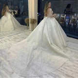 Runhufu Beading Wedding Dresses Long Sleeves 2023 Women's A Series Vestido De Noiva Lace Up Pageant Beading Bridal Gowns Robe