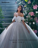 Runhufu Princess Wedding Dress Ball Gowns Glitter Tulle Sweetheart Bride Dresses Robe De Mariee Off The Shoulder Wedding Gowns