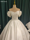 runhufu Robe De Mariage Lustrous Satin Ball Gown Wedding Dresses Vestido De Noivas Plus Size Bridal Custom Wedding Gowns