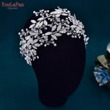 Runhufu Luxury Bridal Hair Tiara Rhinestone Headband Handmade Wedding Hair Accessories Women Headdress Pageant Headpiece HP398