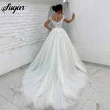 Runhufu Wedding Dress Off The Shoulder 3D Lace Appliques Boho Bride Dresses Vestido De Novia Custom Made Ball Gowns 2023