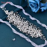 Runhufu SH349 Elegant Wedding Dresses Belt Alloy Flower Crystal Belts for Bride Women Waistband Jewel Accessories Bridal Sashes