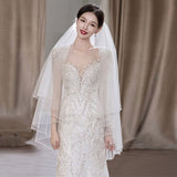 runhufu Novia 2023 Mermaid Wedding Dresses Short Sleeve Luxury Beading Lace Bridal Dress Court Train Shinny Vestido De Noiva