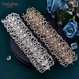 Runhufu Rhinestone Bridal Headbands Alloy Leaf Wedding Tiara Bride Wedding Hair Accessories Jewelry for Women Headpiece HP386