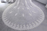 runhufu Luxury Lace Long Tulle Wedding Veils Two Layer With Comb White Ivory Bridal Veil for Bride Marriage Wedding Accessorie