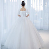 runhufu New Satin Wedding Dress Vintage Court Style Princess Bridal Dress Simple Beading Wedding Gown Vestidos De Novia Custom Made