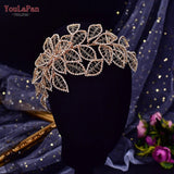 Runhufu HP256A Rhinestones Bridal Headpiece for Wedding Leaf Headband Hair Accessories Bridesmaid Headdresses Bride Headdress