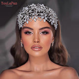 Runhufu Rhinestone Brides Head Piece Handmade Woman's Headbands for Wedding Bridal Hair Accessories Party Bride Headwear HP540