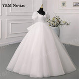 runhufu Novias Chiffon white Wedding Dress 2023 New Short Sleeve Sexy Sweetheart Bride Dress Princess Bride Ball Gowns costom color