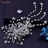 Runhufu HP499 Crystal Flower Bridal Comb Rhinestone Wedding Hair Accessories Bride Tiara and Headdress Pageant Hair Jewelry