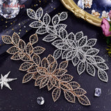 Runhufu Hollow Leaf Headband for Woman Rhinestone Bridal Headpiece Wedding Hair Accessories Bridesmaid Bride Headdress HP256A