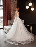 Runhufu V-Neck Beach Satin Wedding Dresses Spaghetti Straps Lace Appliques Bridal Gowns Custom Made Vestidos De Novia