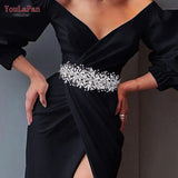 Runhufu SH349 Elegant Wedding Dresses Belt Alloy Flower Crystal Belts for Bride Women Waistband Jewel Accessories Bridal Sashes