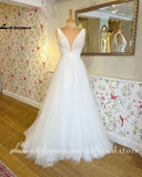 runhufu Pluning V Neck Pleat Boho Wedding Dress 2023 Summer Fairy Robe Civil Bridal Gowns Custom Made vestito da sposa