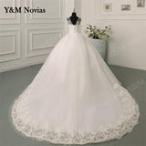 runhufu Novias Off Shoulder Plus Size V neck Wedding Dress 2023 New Vestido De Noiva Train or Floor Custom Made Bridal Tulle Mariage