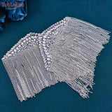 Runhufu SP48 Tassel Shoulder Patches for Wedding Dress Epaulet Woman Clothing Accessories Handmade Rhinestone Patches Jewelry
