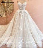 runhufu Court Train Wedding Dress 2023 Vestido Civil Tulle Wedding Dresses Sleeveless Lace Bodice Bridal Gown Robe de mariee