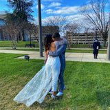 Runhufu Open Back Wedding Pant Suits For Brides With Train Applique Lace Long Sleeves Wedding Jumpsuits Women Elegant Formal Dress
