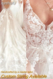 runhufu Spaghetti Straps Wedding Dress 2023 Lace Applqiues V Neck Bridal Gowns Tulle A Line Vestidos de Nova trouwjurk