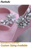 Runhufu 2pcs/lot Removable Bride High Heel Clip Rhinestone Wedding Shoes Buckle Women Decoration Pearls Floral Bead Shoe Clips