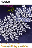 Runhufu Alloy Rhinestone Headband Wedding Head Piece Flower Bridal Hair Accessories Hair Comb Silver Hair Clips Headwear HP301