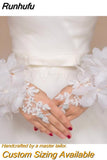 Runhufu New Lace Bride Wedding Gloves High-end Hand Sewn Diamond Finger Wedding Gloves Wedding Accessories Mariage