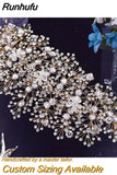 Runhufu Luxury Headpiece for Bride Rhinestone Crown Wedding Tiaras Bridal Hair Accessories Women Tiara Pageant Headband HP385