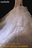 runhufu Long Sleeve Wedding Dress 2023 New Beading Shinning Wedding Gowns Sweep Train Sexy Back Vestido De Novia