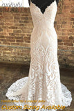 runhufu Lace Mermaid Wedding Dresses 2023 Sleeveless Spaghetti Straps Wedding Bridal Gowns Vestidos De Novia Custom Made
