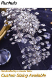 Runhufu HP420 Luxury Bridal Tiara Wedding Headband Rhinestone Wedding Hair Accessories Handmade Bride Headpiece Head Jewelry