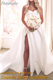 Runhufu Sweetheart Neckline A-Line Wedding Dresses Sleeveless Princess Bridal Gowns Vestido De Novia