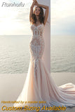 Runhufu Mermaid Wedding Dress 2023 Women's Elegant Strap Applique Lace Bridal Dress Bohemian Sweetheart Robe De Mariée Vestido