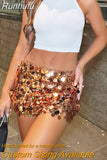 Runhufu Women Mini Skirts Sexy Hot Girl Sequined Light-Reflecting & Short Type Sheath Skirt Carnival Party Clothings 2023 New Dress