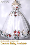 runhufu 3d Flowers Quinceanera Dresses Fluffy Off The Shoulder Vestidos De 15 Anos Quinceanera 2023 Plus Size Ball Gown