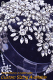 Runhufu Luxury Bridal Hair Tiara Rhinestone Headband Handmade Wedding Hair Accessories Women Headdress Pageant Headpiece HP398