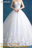 Runhufu Quality See Through Sexy Strapless Lace Up Wedding Dresses 2023 Ball Gowns Vestidos De Novia Plus Size Customized Dress