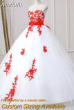 runhufu New 5 Colors Fashion Classic Sweet Strapless Quinceanera Dresses Party Prom Dress Lace Embroidery Ball Gown Plus Size